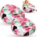 Lunmon 2 Pack Summer Inflatable Bean Bag Chairs Hawaiian Flamingo Blow up Chairs for Pool Party, Portable Inflatable Beach Lounge Chair for Movie Patio Night, Luau, Camping, Bedroom Reading, 21.65 x 37.4 x 15.75 inches