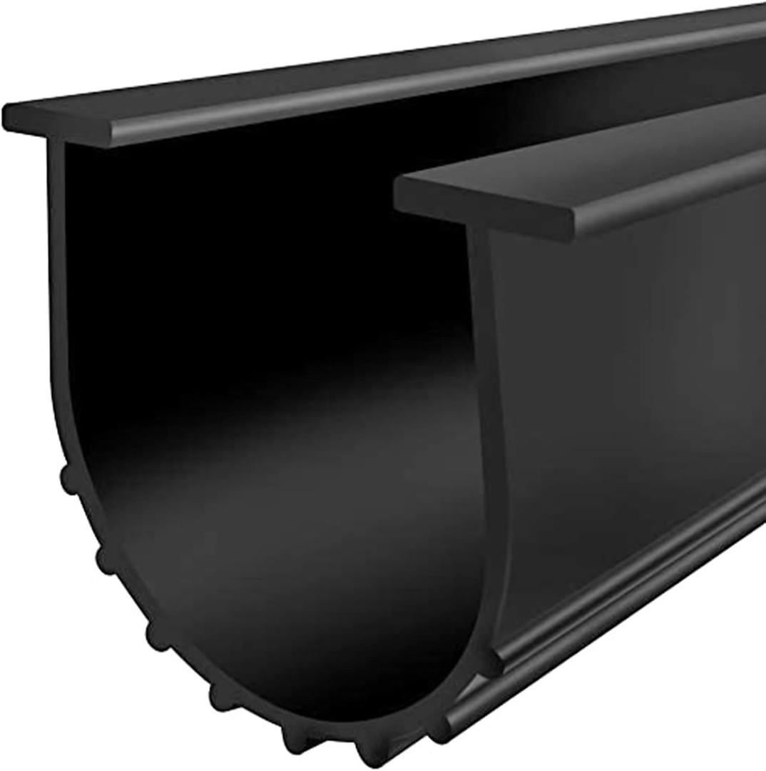 Garage Door Bottom Seal Kit with U-Shape Weather Stripping, Universal Professional Grade T-End Rubber Strip, 5/16" x 3 3/4" x 20 Feet (Black)