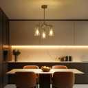 CNRATYE 3-Light Brushed Nickel Pendant Lighting for Kitchen Island, Hanging Dining Room Light Fixtures Over Table, Industrial Chandelier for Entryway Hallway Foyer Bedroom, Clear Glass Shade