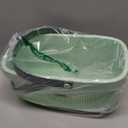 JiatuA Plastic Storage Basket with Handle Portable Shower Caddy Tote Organizer Basket Bin for Bathroom Kitchen Dorm Room Bedroom, Green (Large)