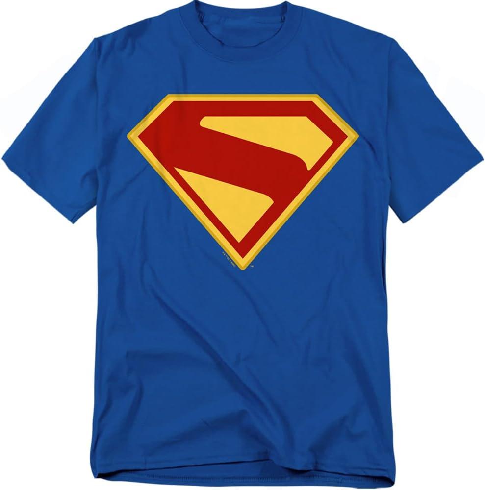 Popfunk Superman Supergirl New Logo Unisex Adult T Shirt (Blue, M)