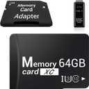64GB Micro SD Card with Adapter and USB 3.0 Reader Kit, V30 Memory for Dash Cam Loop Recording and Home Security (USB-A Port)