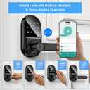Smart keypad Door Lock with HandleFingerprint Keyless Entry Digital Lock with Built-in doorbell for Front Door,Bedroom,biometric Door knob, APP Control