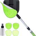 XINDELL Windshield Cleaner Tool  360 Rotating Car Window Cleaning Kit with Extendable Handle, 4 Microfiber Pads, for Auto Windshield, Interior Glass, Trucks, SUVs, RVs, and Home Use