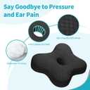 Pozico Ear Piercing Pillow with Hole Butterfly Side Sleeper Pillow for Ear Pain Relief, Surgery Recovery, Adjustable Firmness, Stable Support for Bed, Sofa & Recliner, Washable Cover, Black