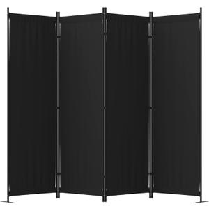 Room Divider, 4 Panel Folding Privacy Screen, 88 Portable Separating with 3 Metal Feet, Partition Room Dividers, Lightweight Freestanding Wall Divider Screen for Office Bedroom Hospital, Black