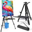 Easel Stand for Painting Artist Easel Stand Adjustable Height 20" to 61" Metal Tripod Art Easels Stand for Painting Canvases Tabletop Floor Art Easel Stand with Tray, Bag, Folding Keg, Black, 1Pack