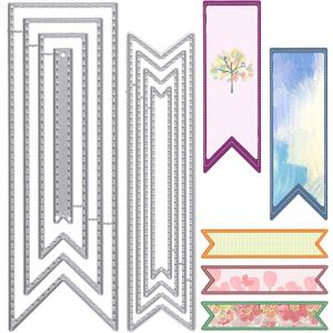 8 Pcs Bookmark Die Cuts Metal Cutting Dies Carbon Steel Embossing Template DIY Craft Die Cutting Stencils Metal Dies Scrapbooking Tool for Paper Crafting Card Making Supplies