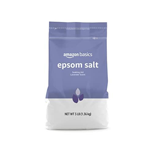 Amazon Basics Epsom Salt Soaking Aid, Lavender Scented, Relax & Relief, Resealable, 3 Pound, 3-Pack (Previously Solimo)