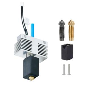 Hotend for Elegoo Neptune 4 Plus/Neptune 4 Max Ceramic Print Head Extruder Hot End Kit Heater Block Heat Cartridge Thermistor with Extra 1PC Hardness Nozzle 1PC Brass Nozzle 1PC Silicone Sock