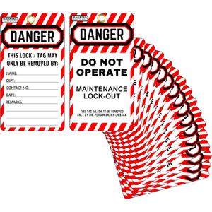 40-Pack Lockout Tagout Tags, 3 x 5.5-inch, OSHA Compliant Lock Out Tags (Red)