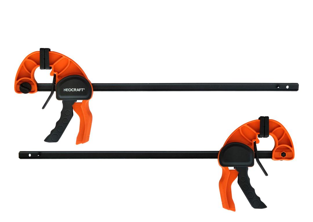 Quick Release Ratchet Bar Clamps for Woodworking (2 Pieces Set 18'') - Light Duty Adjustable One-Handed Clamp for Woodworking & Furniture Manufacturing & Assembly