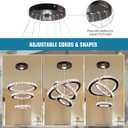 Dimmable Black Modern LED Crystal Chandeliers 3 Rings Pendant Light Adjustable Height Ceiling Lamp for Dinning Room Bedroom Living Room (Dimmable)