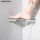 Shower Foot Rest Bar, Polished Chrome Corner Shower Foot Rest for Shaving Legs, Stainless Steel Wall Mounted Bathroom Shower Foot Step