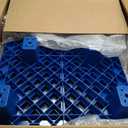 Plastic Pallets 23.6" x 19.7" x 3.9", Lightweight Water-Proof Floor Pallet with Breathable Grid for Indoor Outdoor, Warehouse, Garages, Kitchen, Basement (2 Pack, 1100lbs Load Capacity, Blue)