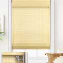 LazBlinds No Drill Bamboo Roman Shades, 33x64, Ceylon Natural