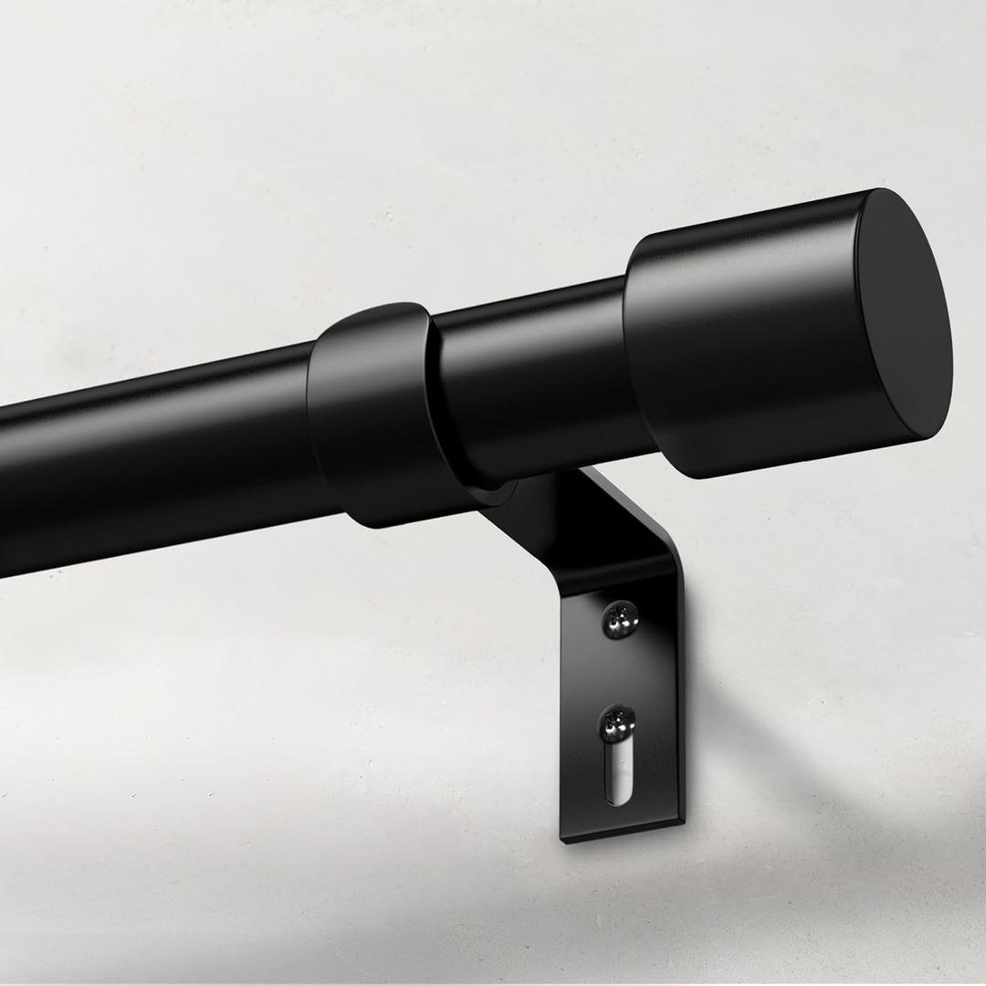 Curtain Rod Heavy Duty/Adjustable 80cm - 304Cm, 32in-120in, Black 1", 1 Pack