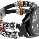 Bands Compatible with Garmin Venu 2/Venu 3/Vivoactive 4 45mm Watch/Samsung Galaxy Watch 3 45mm/Gear S3 Frontier/Classic/Galaxy Watch 46mm, 22mm Leather Vintage Bracelet for Band for Men&Women