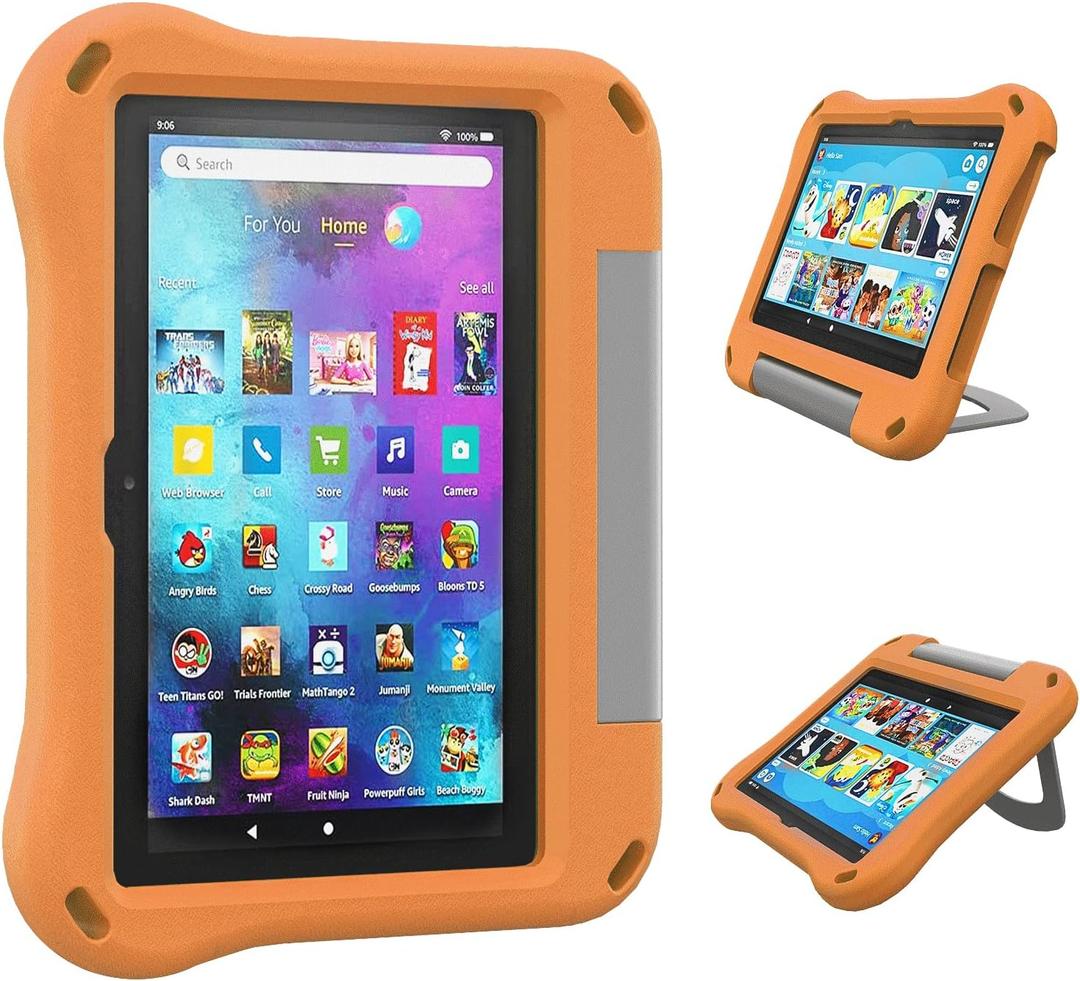 Tablet 8 inch Case for Kids, Tablet 8 Case- Auorld Lightweit Shockproof EVA Ca se Cover with Handle Stand for 2022 8 inch Tablet,Not for Samsung Tablet Orange