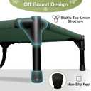 Outdoor Elevated Dog Beds Medium Sized Dog, Cooling Raised Dogs Cots Bed with Breathable Mesh, Portable Lifted Pet Hammock, Non-Slip Feet, Green, M