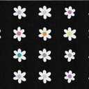 Flagship Carpets Daisies on Black Criss-Cross Applesauce Educational Area Rug for Kids Room, Children's Classroom, Play Carpet for Teaching & Playroom, 5' x 7'6", Seats 20