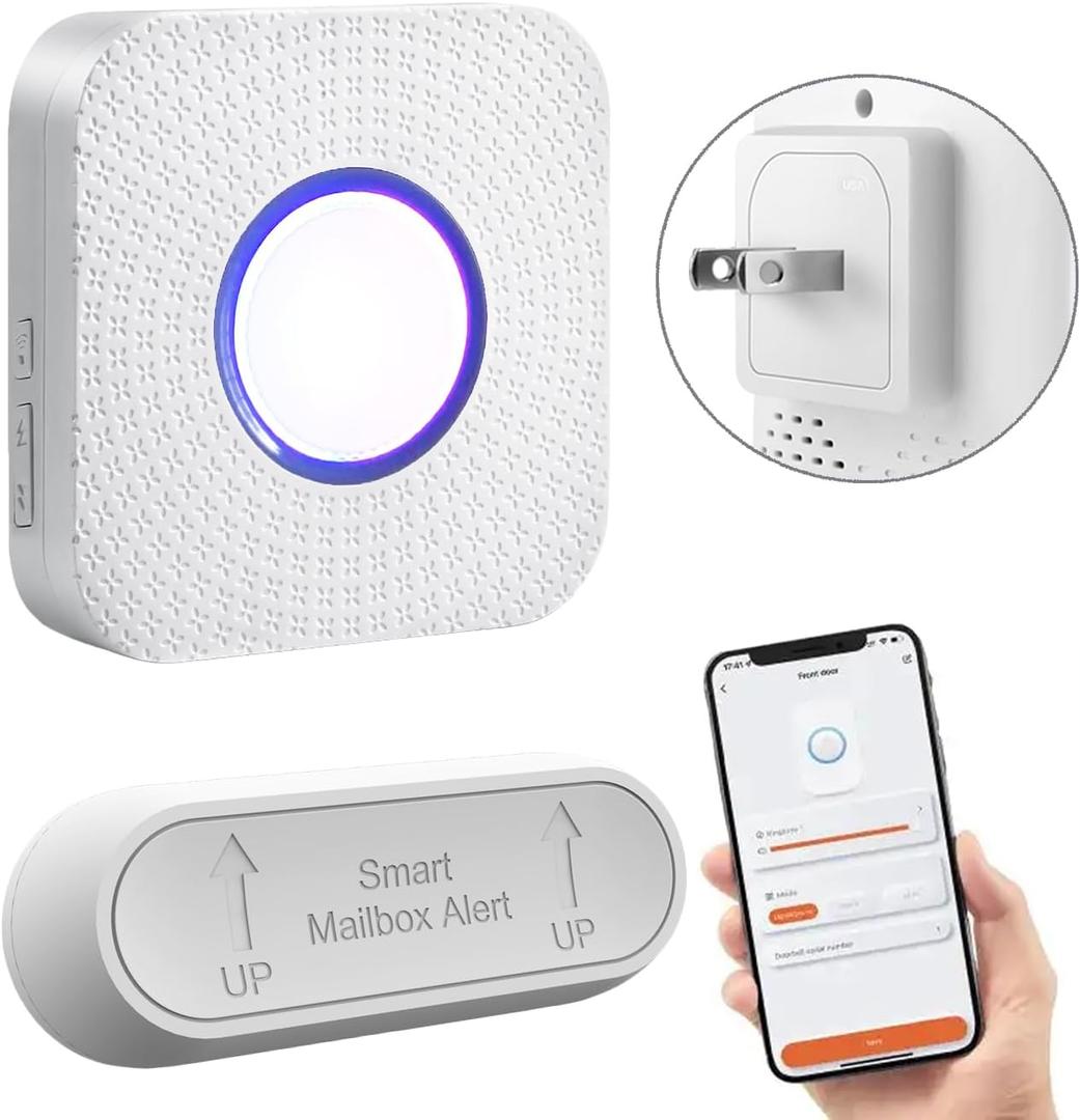 Smart Mailbox Alarm,Wireless Mailbox Alert for Delivered Mail Wi-Fi, Tuya Mailbox Notification Sensor 800ft Long Range, Waterproof Mailbox Sensor