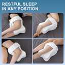 UJPFEO Knee Pillow for Side Sleepers,Leg Pillows for Sciatica,Knees,HIPS,Joints Between Legs,Back Pain Relief When Side Sleeping Spine Alignment Support for Knee Surgery Recovery,Removable Strap, White
