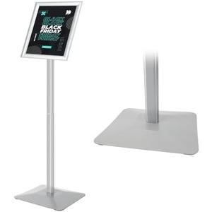Golemas Sign Stand for Display, 11lbs Integrated Rod Heavy Duty Pedestal Floor Signage Stand Holder, for Outdoor or Indoor Advertising (8.5 x 11, Silver)