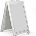White Double-Sided Sidewalk A-Frame Sign w/Protective Lens 24"x36"