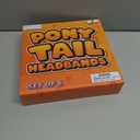 ArtCreativity Orange Ponytail Headbands for Kids - Set of 6 Head Boppers - Cute Tinsel Headband for Girls with Bopper Springs - Adorable Orange Party Favor Accessories - Pom Pom Headbands for Women