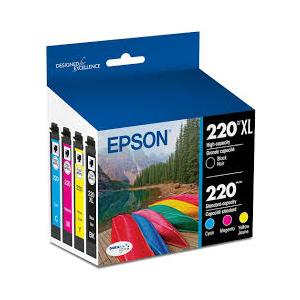 Epson T220XL-BCS Cartridge Ink, 4 Pack, Black, Cyan, Magenta, Yellow
