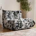 Bean Bag Chair, Fireside Chair Bean Bag Sofa Large Bean Bag Chair for Adults, Bean Bag Chairs for Teens with High Density Comfortable Foam, Memory Foam Bean Bag for Living Room, Bedroom(Black Pattern)