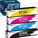 971XL 970XL Ink Cartridges Replacement for HP Ink Cartridges 970 971 Compatible with HP X576dw X476dw X476dn X551dw X451dn X451dw Printer-(970xl 971xl Ink bk c m y) 4 Packs