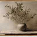 InSimSea Framed Wall Art for Living Room Rustic Olive Branch Still Life Wall Decor Room Aesthetic Oil Painting Farmhouse Art Prints Minimalist Canvas Dcor for Bedroom, Bathroom or Office 12x16In (Silence)