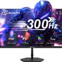 24.5 inch 300Hz 240Hz Gaming Monitor, FHD 1080p, 1ms, PC Monitor Gaming, Fast IPS, Adaptive sync, PC Computer Monitor, Ultra Slim, DP x2, HDMI x2, VESA Support, with DP Cable up to 300Hz