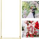 Gold Wedding Arch Backdrop Stand, 6.6FT*3.3FT Square Balloon and Flower Metal Frame for Ceremony, Anniversary, Party, Baby Shower Photo Booth Decoration.