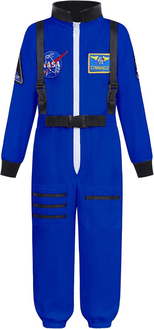 Aoiviss Astronaut Costume for Kids, Space Costume Space Suit for Boys Girls NASA Astronaut Cosplay Role Play Dress Up (Blue,110


)