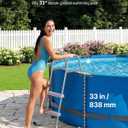 VEVOR Above Ground Pool Ladder, 2-Step Steel A-Frame Swimming Pool Stairs for 33 in High Wall, 300 lbs Capacity Entry/Exit Steps with Secure Non-Slip Sturdy Wide Step, Easy Setup Outdoor, Gray