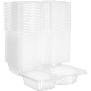 PRETYZOOM Double Compartment Condiment Containers with Lids 20 Pack Small Portable Sauce Cups for Salad Dressing Ketchup and Spice Storage