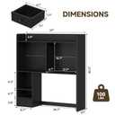knoworld Desktop Bookshelf for 27" Monitor, 36.4" Tall Dorm Desk Hutch Organizer with 5 Shelves & 1 Drawer, Engineered Wood Desk Shelf for Computer Desk, Black