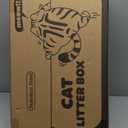 Open-Top Automatic Cat Litter Box, Self Cleaning Litter Box for Multi-Cat Families, APP Control, Safety Protection, 1 Roll Waste Bag (White-gray/1)