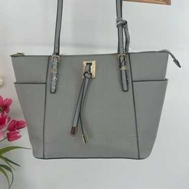 Teacher Bags for Women, 15.6 inch Laptop Work Tote Nurse Bible Bag Quilted Shoulder Handbag for Work, Daily, School, Travel , Grey