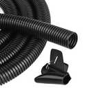 CrocSee 10ft - 1/4 inch Flame Retardant Split Wire Loom Tubing with Installation Tool - Flexible Wire Covers Cord Protectors - Black