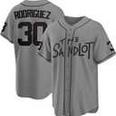 The Sandlot Baseball Jersey,Benny 'The Jet' Rodriguez #30 Button Down Short Sleeve,90s Classic Men Legend Jerseys L