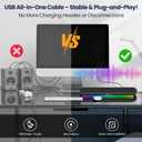 Tylubio Computer Speakers for Desktop, HiFi Stereo PC Soundbar with Dynamic RGB Lighting, USB & Type-C Plug&Play, Volume Control Knob, Wired Speakers for Gaming, Laptop, Monitor, Office