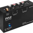 Pyle Phono Turntable Preamp - Mini Stereo Preamplifier with 9V Battery - 12V DC Power Adapter - RCA Input/Output - Low Noise - Ideal for Phonograph and Vinyl - PP555