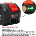 21V Lithium Battery with Electric Quantity Display, 4.0 Ah Battery with Charger Adapter Led Indicator Compatible with Leaf Blower and Mini Saw