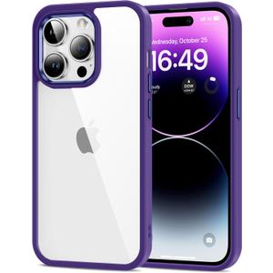 HOOMIL Case for iPhone 14 Pro Max 6.7-Inch, Non-Yellowing, Drop Protection, Anti-Scratch Transparent Hard Back Phone Cover - Dark Purple