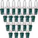 Mudder 500 Pieces 2.5V Replacement Winter Party Light Bulbs 50/100/150/200 Count Mini Incandescent Wire String Light Replacement Bulbs for Home Decoration(Green Base with Warm White Bulb)