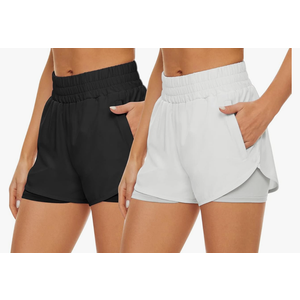 2 Pack Athletic Shorts for Women, Quick Dry Running Shorts with Pockets High Waisted Workout Gym Sports Shorts Size Large 2 Pack Athletic Shorts for Women, Quick Dry Running Shorts with Pockets High Waisted Workout Gym Sports Shorts Size Large